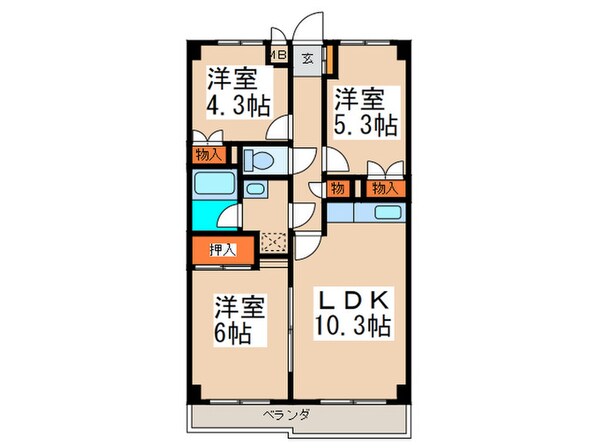 エスポワ－ルの物件間取画像